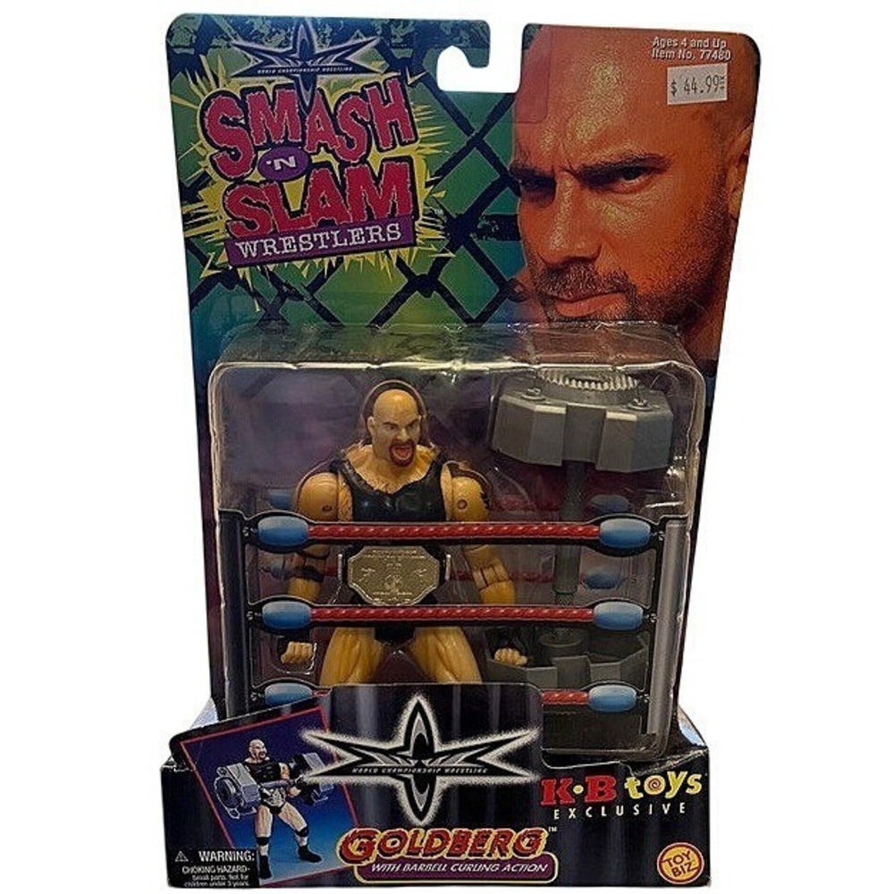 Toy Biz WCW Smash N Slam Goldberg Action Figure KB Toys Exclusive 1999 Vintage